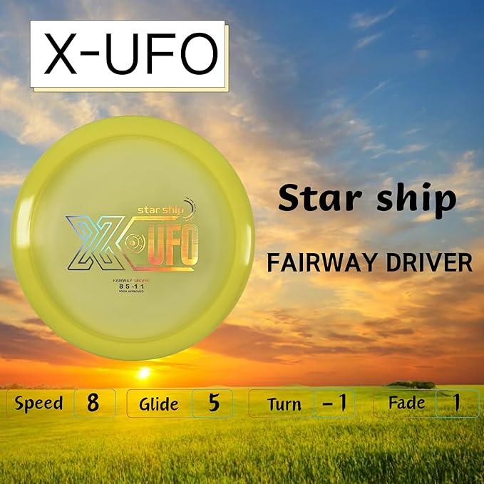 X-UFO Disc Golf Set - Disc Golf Starter Set, Includes 1 Putter, 1 Driver, and 1 midrange disc, Weighing 170-178 Grams. Suitable for Beginners and Professional disc Golf tournaments