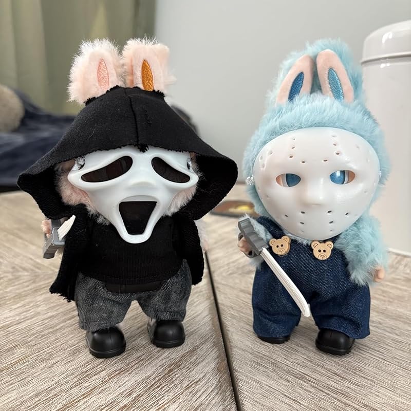 Two Sets Of 17cm Doll Clothes For Halloween Scary Mask Doll Accessories Cute Halloween Costumes For Dolls Create The Cutest 17cm Fashion Doll For Halloween