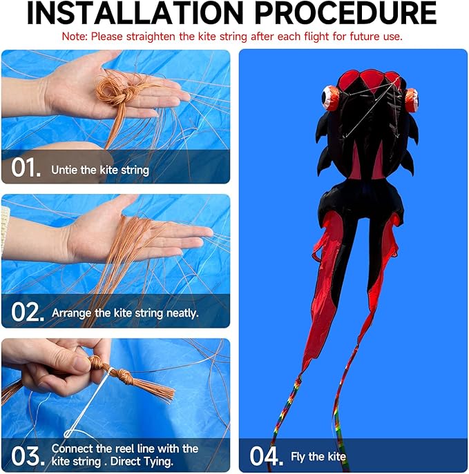 43ft Large Kites for Adults,3D Goldfish Frameless Soft Umbrella Giant Flying Kites,Easy to Fly with 330Ft Kite String in Beach and Amusement Parks-Ages 12+