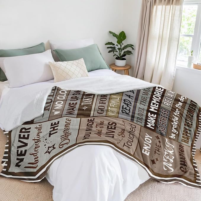 Retirement Gift for Woman or Men, Happy Retirement Blanket 50" x 60" | Happy Retirement Gifts for Coworker Teacher Boss Friends Retirees - Retirement Party Decorations Women - Retirement Blanket