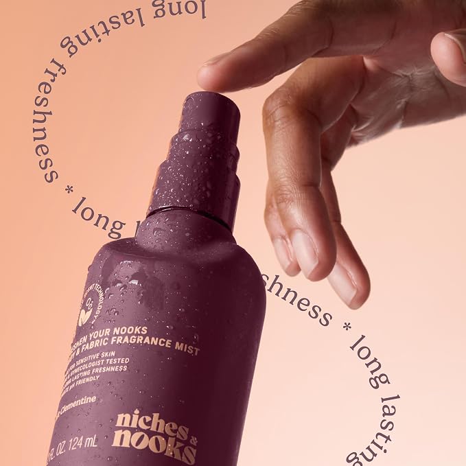 Niches & Nooks Feminine Body Spray & Mist – pH Balanced, Intimate Care, Soft Clementine Scent – Odor Control, Freshness, 4.2 fl oz