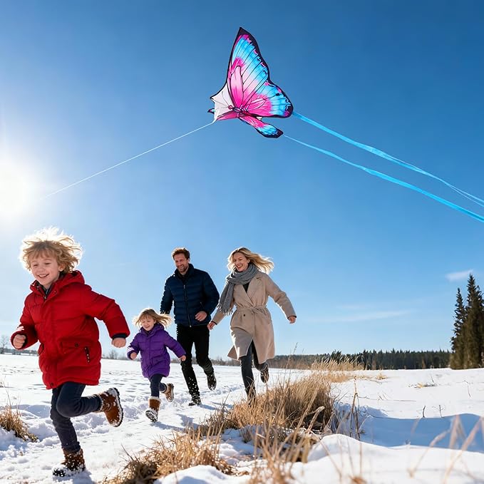 Butterfly Kites for Kids & Adults, Easy to Fly Design with Long Tail for Stability, for Kids Ages 4-8 & Beginners, Beach & Park Use | Family Outdoor Fun