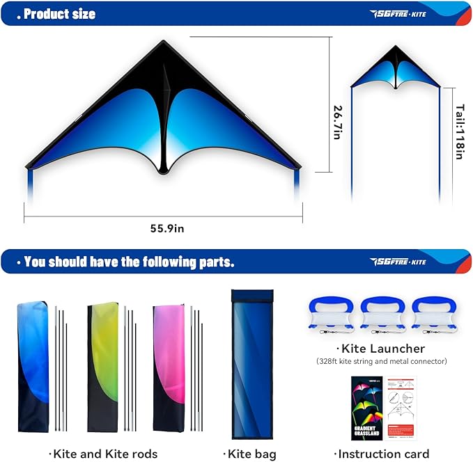 SGftre Delta Kite Three Set for Kids and Adults,Easy to Fly Adult Kites,Perfect Family Kite for Parks and Beach, Delta Kites for Fun Outdoor Activities