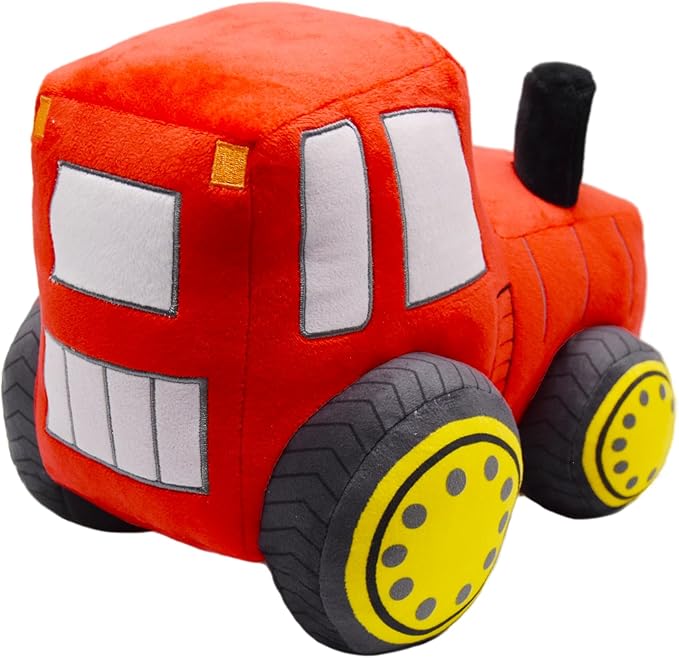 Soft Plush Tractor Stuffed Truck Toy Super Cute Car Plushie Throw Pillow Excellent Gifts for Kids or Birthday Party 12 Inches (Red)