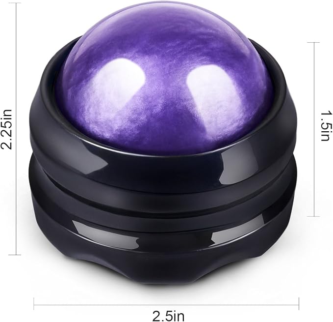 Solacium Manual Massage Roller Ball - Massager and Therapy Tool for Sore Muscles, Shoulders, Arms, Neck, Back, Feet, Body, Deep Tissue, Stiffness, Joint Pain, Stress Relief