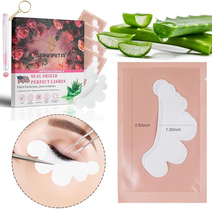 100 Pairs Professional Eye Under Gel Pads Eyelash Extensions Patches,Lash Extension Lint Free Under Hydrogel Eye Mask Pads Beauty Tools (Pink)