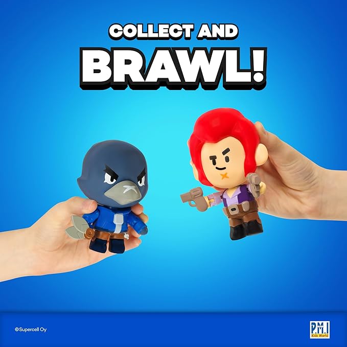 P.M.I. Brawl Stars Action Figure – Leon/Crow/Spike/Colt | 4.5" Collectible Toy | Officially Licensed Merchandise | Gift for Gamers & Fans | Articulated Toy Figure (Assortment D)