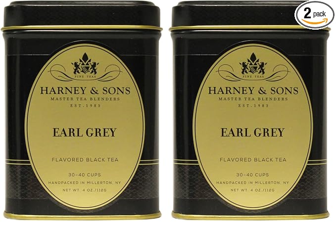 Harney & Sons Black Earl Grey Loose Leaf Tea,4 Ounce,(Pack of 2)