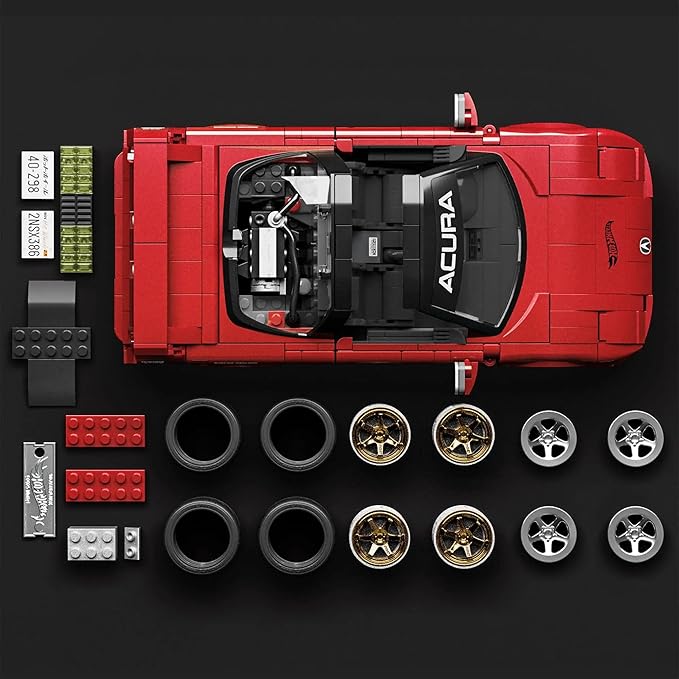 Hot Wheels 1/16 Honda Acura NSX 1990 Building Kit, 876 Pieces, Includes 1/64 Mini Car, Hot Wheels Mattel