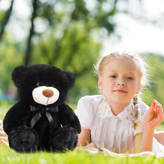 Super Color Teddy Bear Stuffed Animals Plush Toy for Children Girlfriend Family Congratulations Baby Shower Birthday Black 14 inch
