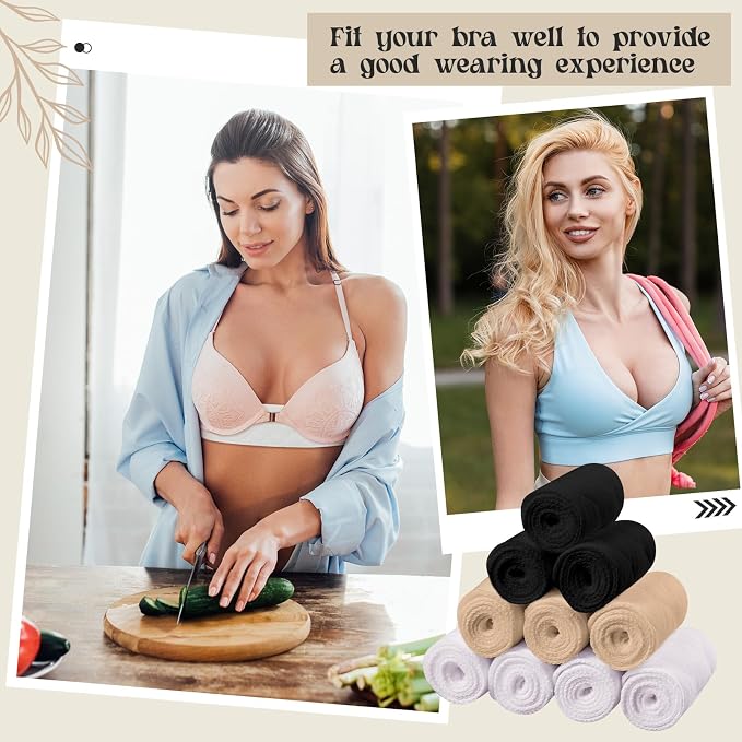 Toulite 10 Pcs Reusable Bra Liners for Sweat, 3 Layer Bra Sweat Pads, Soft Cotton Outer Layer with Polyester Fiber Core
