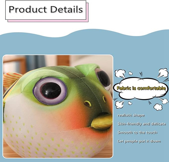 Simulated Puffer Fish Plush Toy, 10inch Pink Puffer Fish Super Kawaii Plush Toy, Plush Stuffed Animal Doll for Children's Birthday Gift, Home Decoration