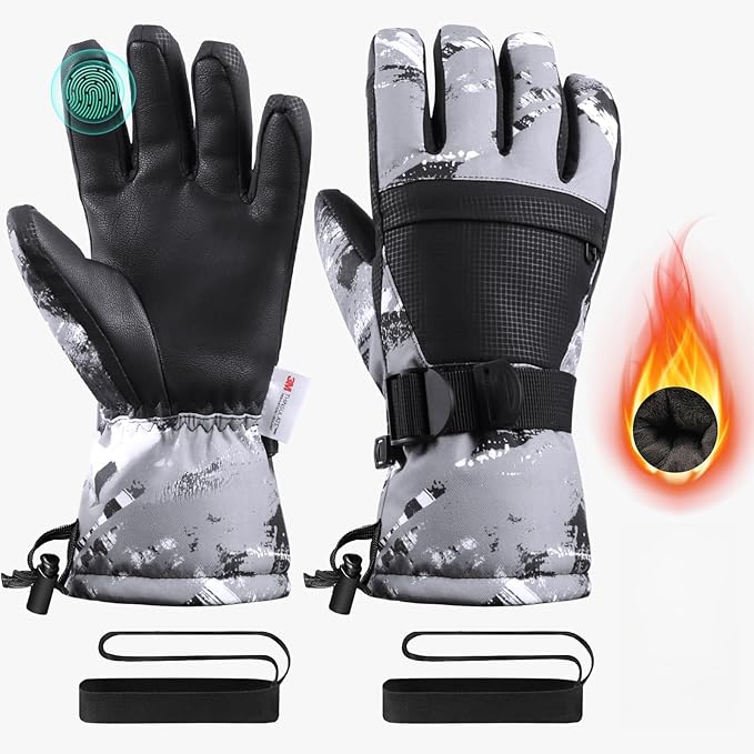 Ski Gloves,Snow Gloves,Waterproof Cold Weather Winter Gloves for Parent Boys Girls- Cycling, Driving, Running
