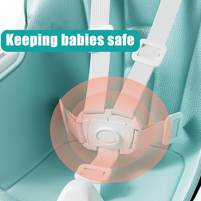 5 Point Harness Seat Belt Safety Strap Belt for Stroller Pushchair Pram Buggy Safe Protection, Adjustable High Chair Baby Harness Straps, Safety Harness Strap Belt(White)