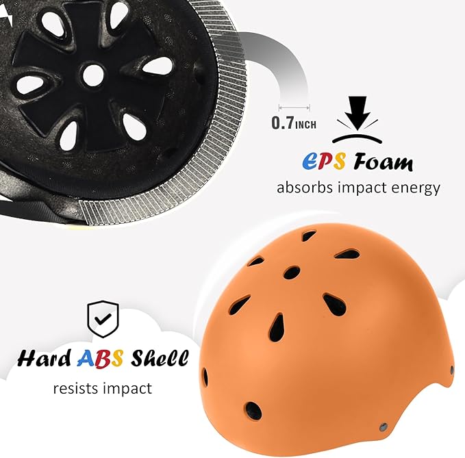 Kids Bike Helmet, Adjustable and Multi-Sport, from Toddler to Youth, 3 Sizes