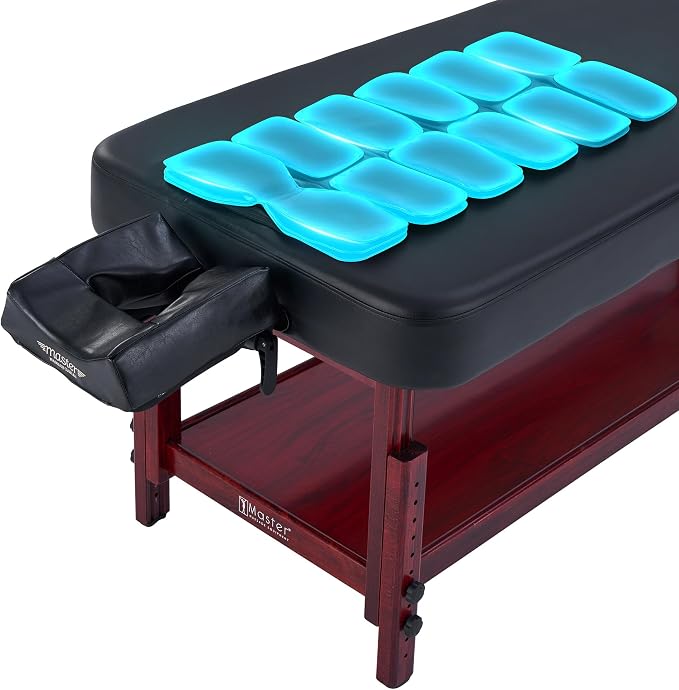 AirMaster-II 30" Professional Stationary Massage Bed | AirWave Compression & Full-Body Stretching | 3D Lumbar Traction Support | Spa & Home Wellness Table - Black/Mahogany