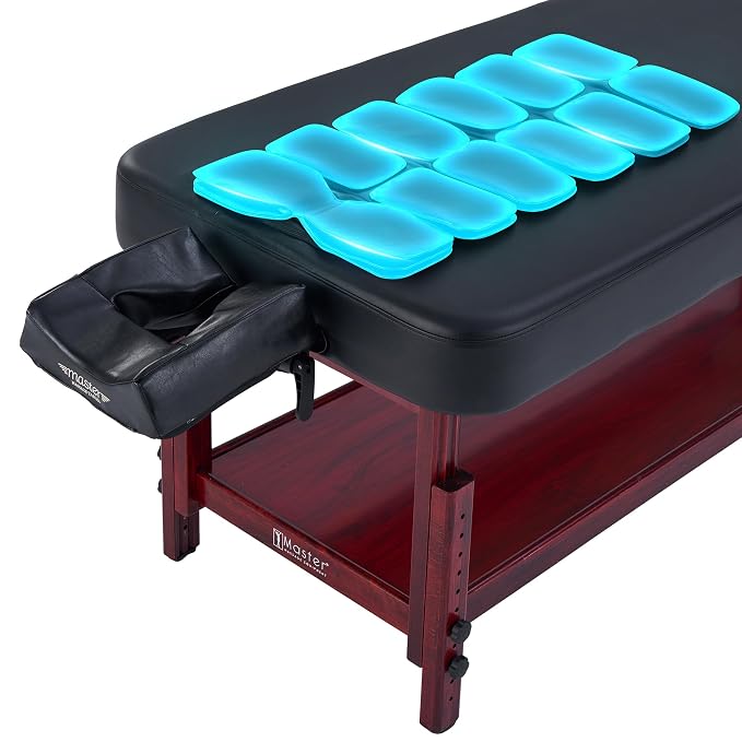 AirMaster-II 30” Stationary Massage Table Airwave Full Body Stretching with Airbags 3D Lumbar Traction for Professional & Home Use Chiropractic Bed Black+Mahogany Color Frame