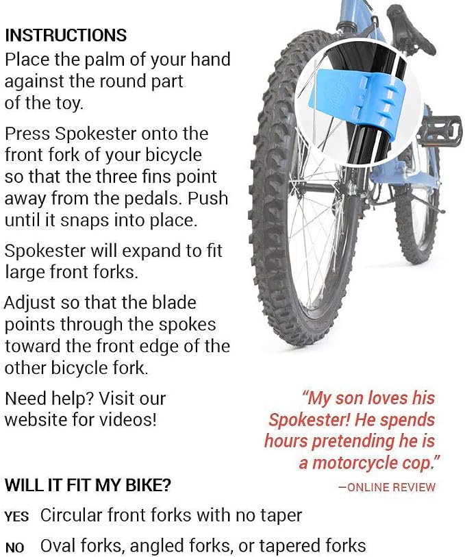 SPOKESTER Bicycle Noise Maker - Makes Your Bike Sound Like a Motorcycle