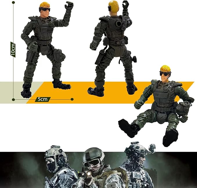 Army Men Toy Set for Boys 4-7,Army Men Action Figure Military Toy Playset US Army Men and SWAT Team with Weapons,Military Action Figures Easter Gift for Boys Age 4-7 6-8
