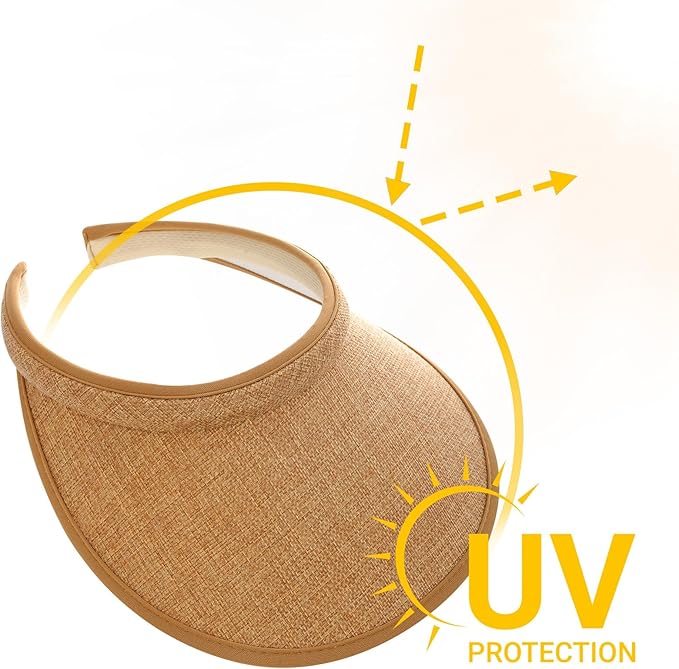 4Pcs Slip On Sun Visor Hats for Women UV Protection, Clip On Wide Brim Golf Visors for Summer Sports Travel Outdoor Activity