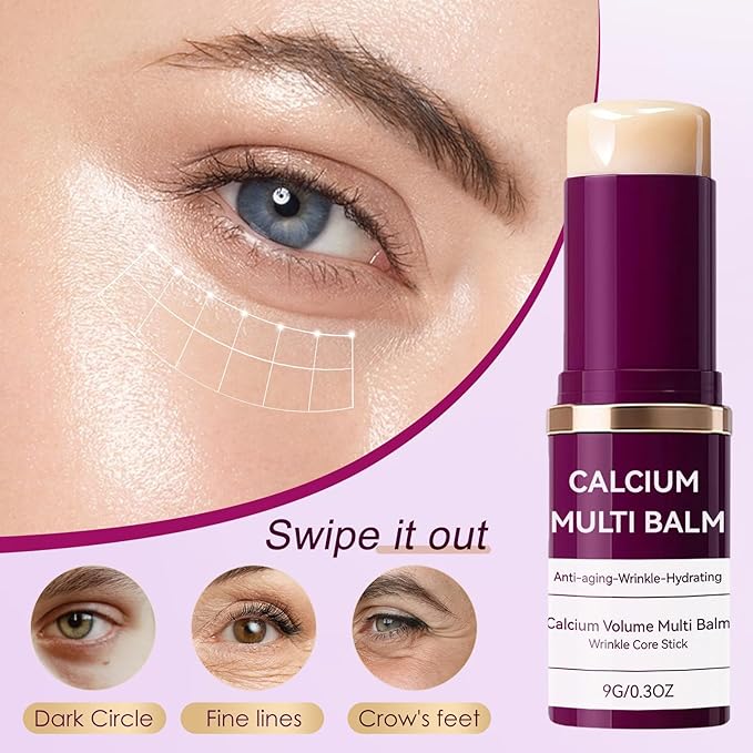 Calcium Volume Multi Balm Stick + Under Eye patch 60ea + Calcium Eye Ceam, Collagen Boosting, Wrinkle Smoothing, Firming & Eye Hollow Plumping Eye Treatment,Hydrating, Anti-Aging & Travel Friendly