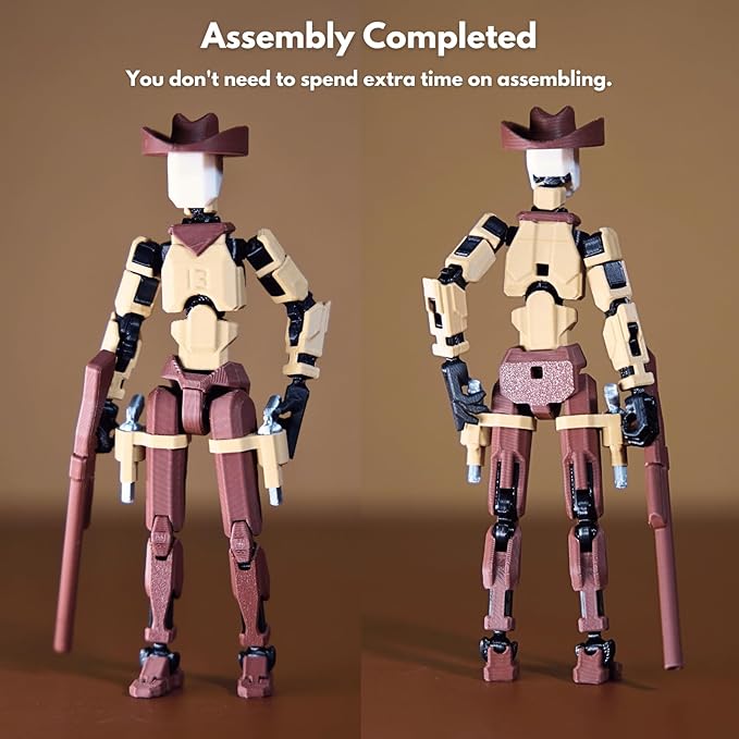 Western Cowboy t13 Action Figure｜Assembly Completed｜ 3D Printed Dummy 13 for Collectors｜Lucky 13 Gift for Friends