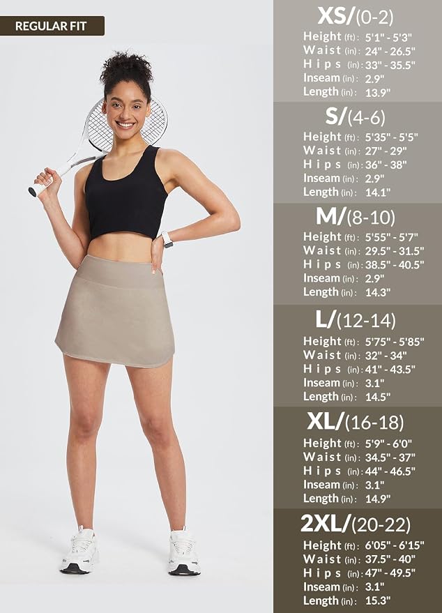 baleaf Tennis Skirt Pleated Golf Skorts with 3 Pockets | 14", Built in Shorts, High Waisted, Anti-slip Strip, Lightweight, for Athletic, Workout, Pickleball, Skorts for Women