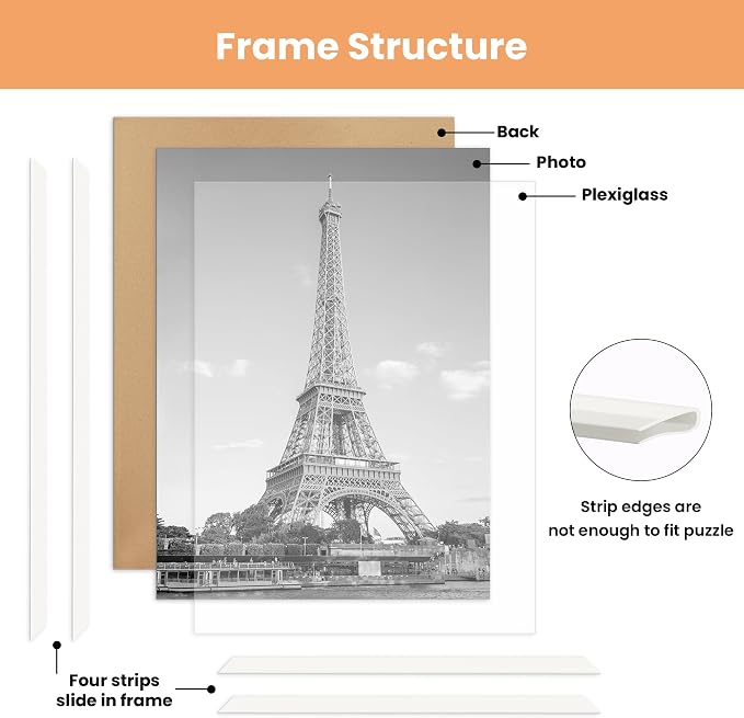 upsimples 16x24 Poster Frame, Easy Slide-In Assembly, White, 3 Pack | Gallery Wall 16 x 24 Picture Frames Set for Family, Wedding, Christmas, Easy to Change Photos