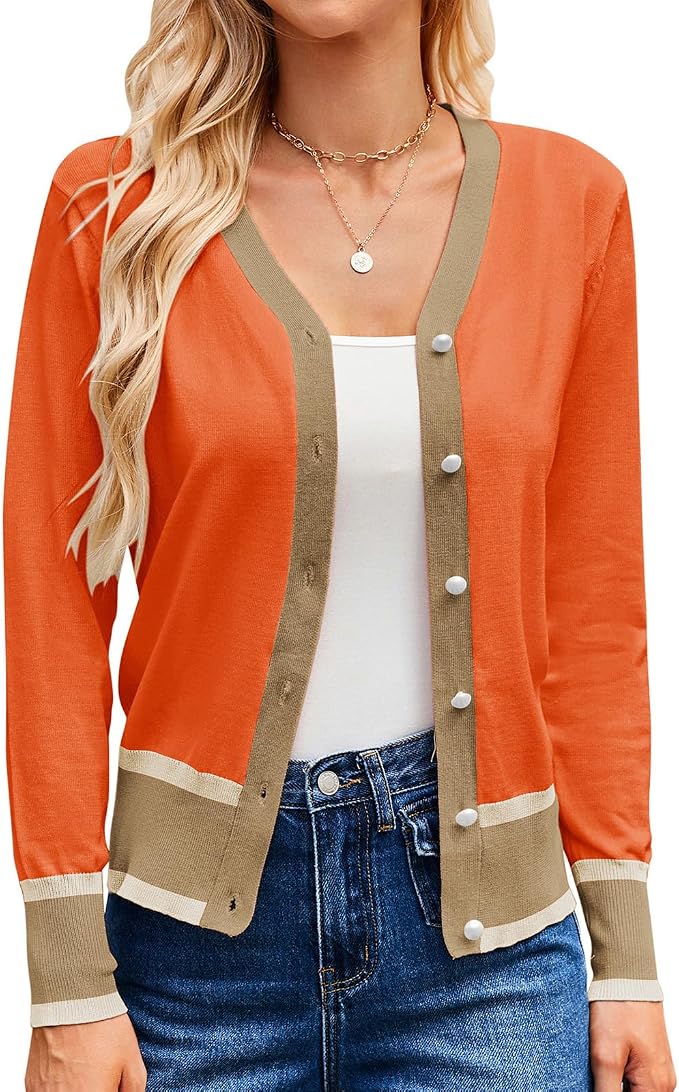 GRACE KARIN Cardigan Sweaters for Women Lightweight Long Sleeve Cropped Cardigan Summer Fall Fashion Clothing Outfits Shrug