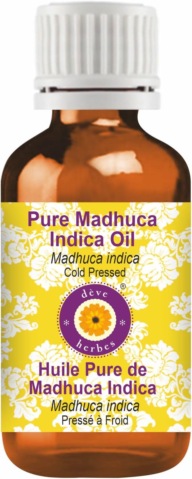 Deve Herbes Pure Madhuca Indica Oil (Madhuca Indica) Cold Pressed 100ml (3.38 oz)