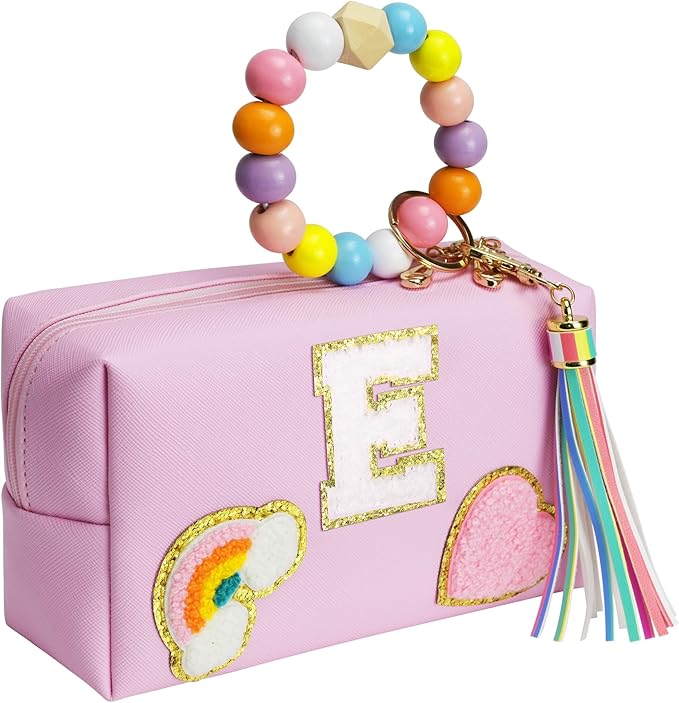 Elilier Birthday Gifts for Kids 4 5 6 7 8 9 10 11 12 year Old, Girl gifts Skin Care, Letter Pouch Cosmetic Toiletry Bag, Personalized Gift for Girl, Gift Bags