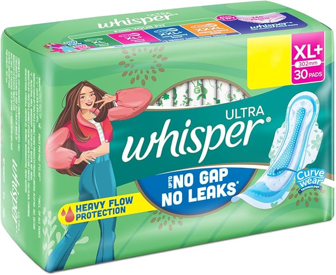 Whisper Ultra Clean Sanitary Pads - 30 Pieces (XL Plus)