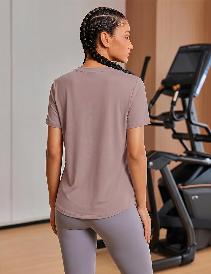 PINSPARK Soft Workout Tops for Women UPF 50+ Sun Protection Shirt Quick Dry Athletic Running Hiking Travel Basic Tee Shirts