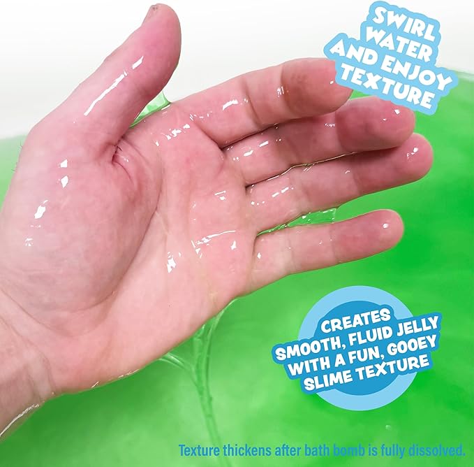 Tub Works® Jelly Bath Slime Bombs, 6 Pack | Bath Bombs for Kids That Turn Bath Water Into Colorful Jelly Slime | Nontoxic | Unique Kids Bath Bombs with Surprise Slime Texture | Sensory Fun Bath Toys
