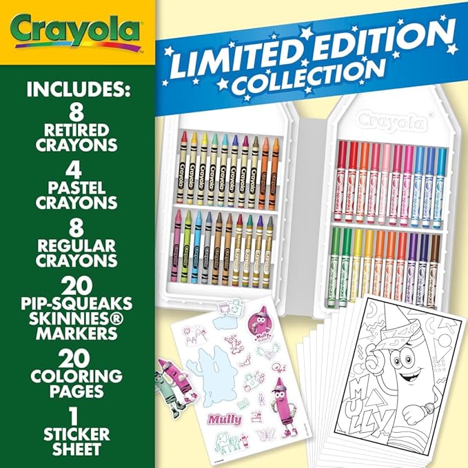 Crayola Coloring Set with Limited Edition Mauve Art Case, Limited Edition Crayons, 50+ Pieces, Gifts for Kids