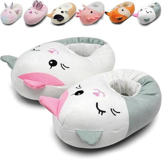 IceUnicorn Toddler Slippers Kids Cute Funny Animal House Shoes Girls Boys Christmas Fluffy Bedroom Indoor Slipper, Cat, Bunny, Unicorn, Axolotl, Fox