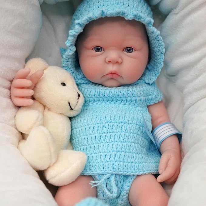 Mire & Mire Reborn Baby Dolls 12" Boy Micro Preemie Full Body Silicone Baby Doll Realistic That Look Real Open Eyes Baby Doll
