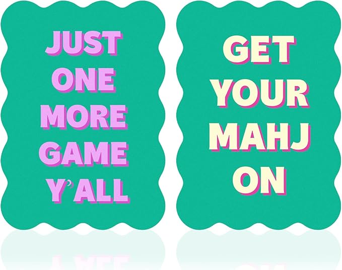 Soulchen 2 Pcs Mahjong Tile Mixer Shufflers for Mixing and Shuffling Tiles Plastic Mahjong Accessories Gifts for Lovers Games Decorative Wavy Edge & Printed Design (Green Style)