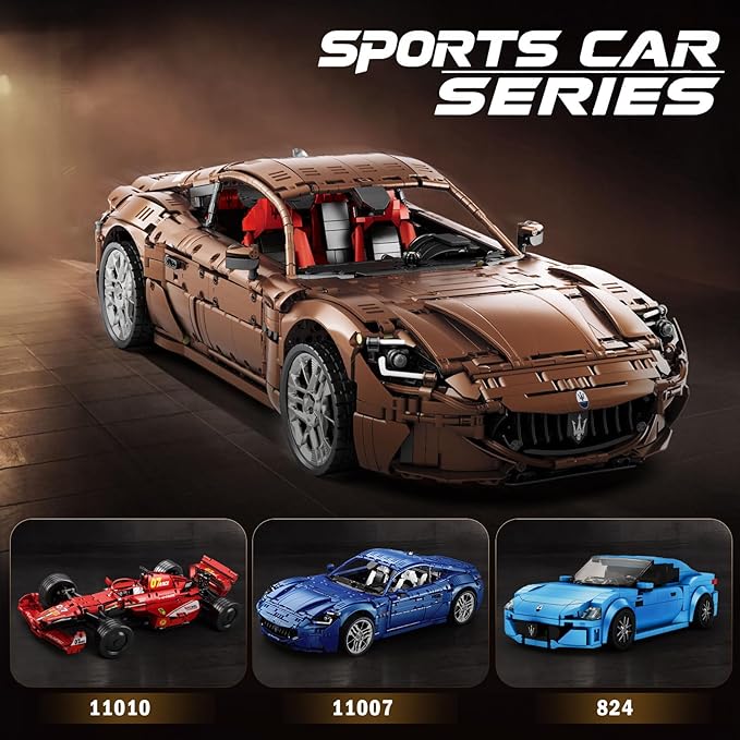 Sports Car Building Blocks Set for Adults, Remote Control 1:8 Racing Car Vehicle Toy Model Building Kit for Kids, 11009, Creative Gifts for Boys Girls Adults 14+ (5480PCS)