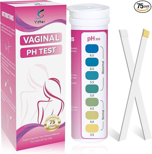 75-Count Vaginal pH Test Strips – At-Home Feminine Wellness Kit for Monitoring Balance, Yeast Infection & BV, Providing Accurate Results for Women