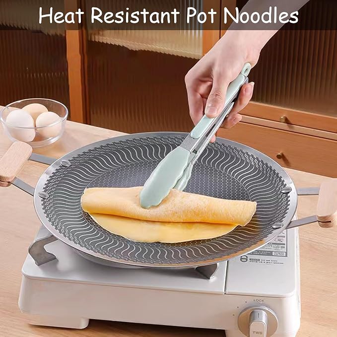 Korean BBQ Grill Pan Nonstick Round Griddle Pan Portable Stainless Steel Skillet Pan with Handle Dinner Server Pan,15inch
