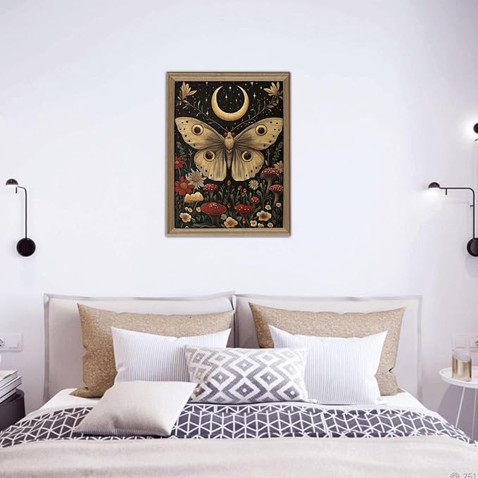 Cafemira 500 Pieces Jigsaw Puzzles for Adults,Golden Winged Moth & Floral Mystery Wall Decor,Great for Relaxation and Display,Every Piece is Unique,Exercise Hands on Skills and Thinking
