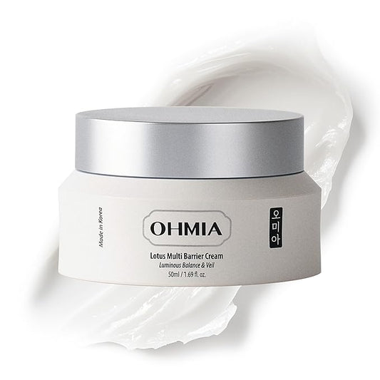 Korean Anti-Aging & Firming Face Moisturizer - Lotus Multi Barrier Cream with Niacinamide & Rice - Soothing for Sensitive Skin - Fragrance-Free - 1.69 fl oz