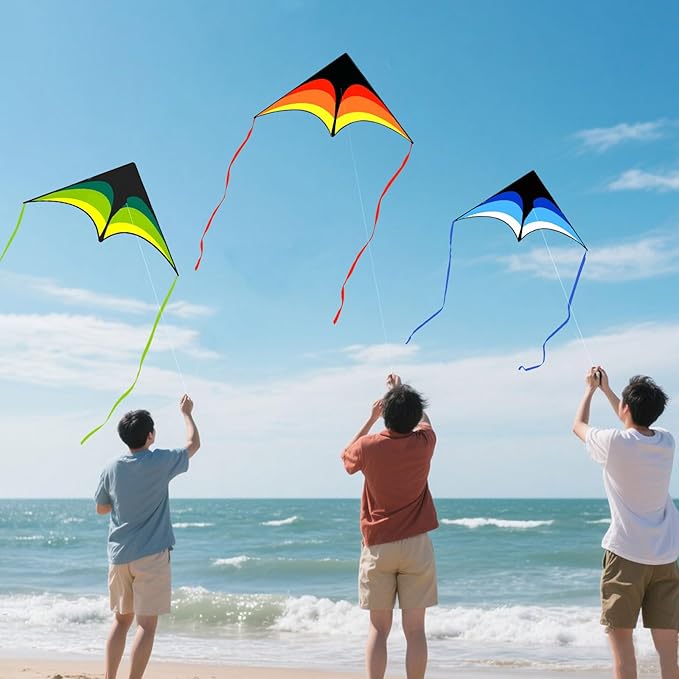 Kites for Kids and Adults, Easy to Fly for Beach, Single Line Kite Set for Beginners