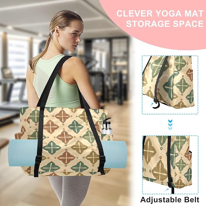 MCHIVER Yoga Bag for Women Men Large Yoga Mat Bag with Adjustable Strap Workout Bags Totes for Pilates Yoga Travel