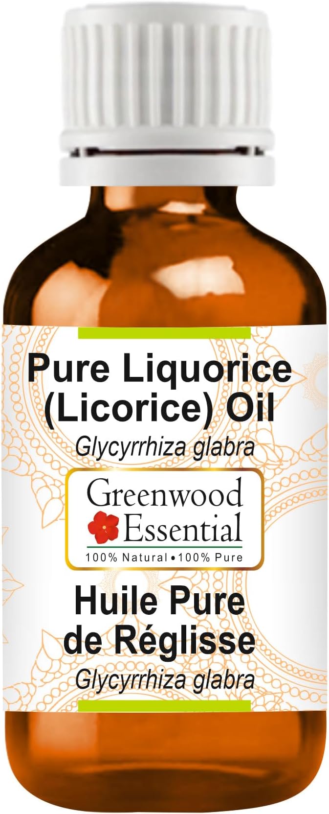 Greenwood Essential Liquorice (Licorice) Oil (Glycyrrhiza glabra) | Infused | Pure | Non-Sticky | Lightweight | for Skin Blends | Botanical Extract | Men & Women | 10ml (0.33 oz)