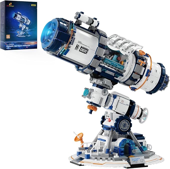 JMBricklayer Space Telescope Building Sets for Adults, Cool Space Planet Building Toys with Lights 70009, Space Exploration Telescope Model Kits for Teens, Ideal Gift for Space Lovers, Kids 8+(995PCS)