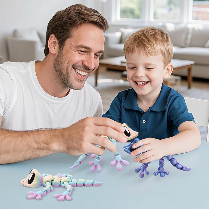 3D Printed Articulated Lizard, Flexible Dynamic Animals Toys, Full Articulated Toy with Magnets, Adults Fidget Toys for Autism ADHD, Home Office Decor, Festival Gifts (Colorful)