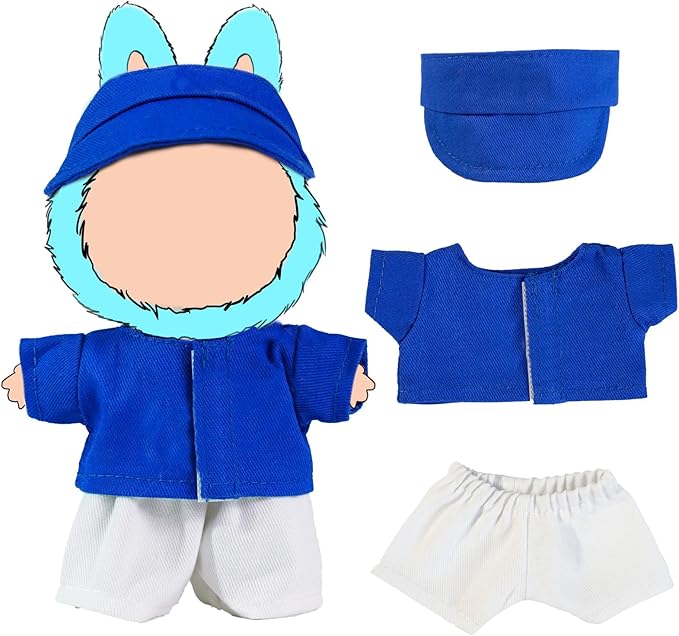 3 Piece 17cm Cool Doll Clothes and Accessories Set Stylish Hat Top Pants Outfit Edgy Doll Fashion Sets