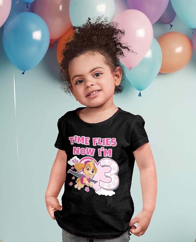 Tstars Skye Birthday Girl 3 Gifts for Three Years Old Bday Paw Patrol Theme Party Toddler Kids Girls Fitted T-Shirt A51144d